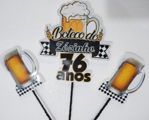 Boteco Topo de Bolo Personalizado Pronta Entrega