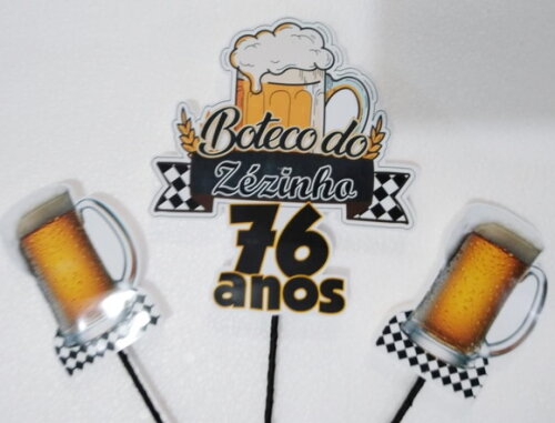Boteco Topo de Bolo Personalizado Pronta Entrega