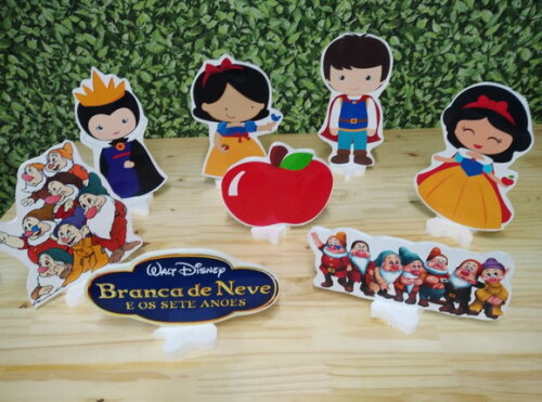 Branca de Neve Baby Kit de Mesa Displays 8 Pçs Pronta Entreg