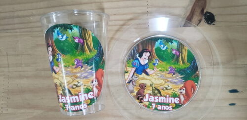 Branca de Neve Descartáveis Personalizados Pronta Entrega