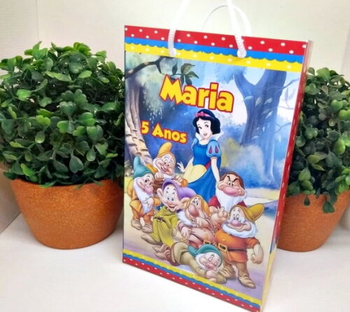 Branca de Neve Sacola Personalizada Pronta Entrega