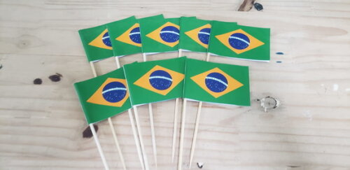 Brasil Bandeirinha de Mão 12 Unidades Pronta Entrega
