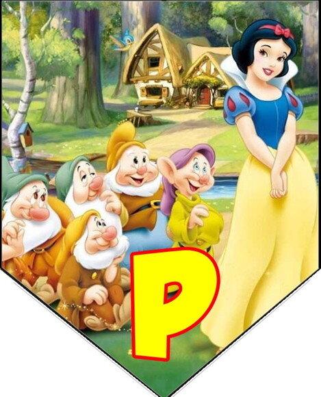 Branca de Neve Varal Personalizado Parabens + Nome