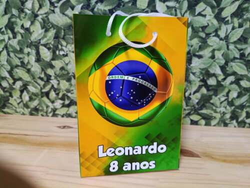 Brasil Sacola Personalizada Tam 24x17x8 cm Pronta Entrega