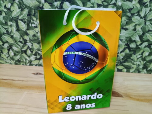 Brasil Sacola Personalizada Tam 24x17x8 cm Pronta Entrega
