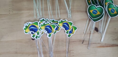 Brasil Topper para Docinhos 36 Unidades Pronta Entrega