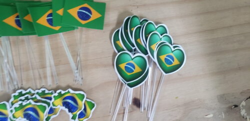 Brasil Topper para Docinhos 36 Unidades Pronta Entrega