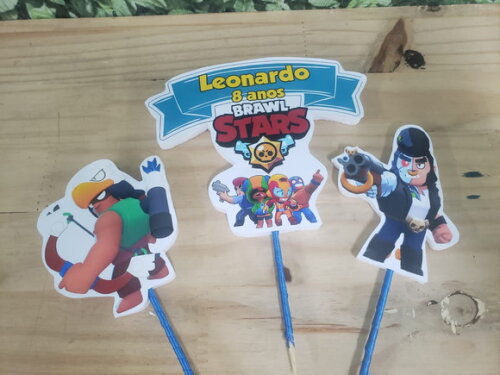 Braw Star Topo de Bolo Personalizado Pronta Entrega
