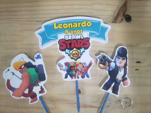 Braw Star Topo de Bolo Personalizado Pronta Entrega