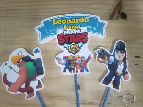 Braw Star Topo de Bolo Personalizado Pronta Entrega