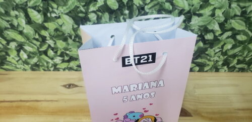 Bt21 Bts Sacola Personalizada Pronta Entrega Lembrancinha