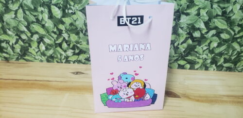 Bt21 Bts Sacola Personalizada Pronta Entrega Lembrancinha