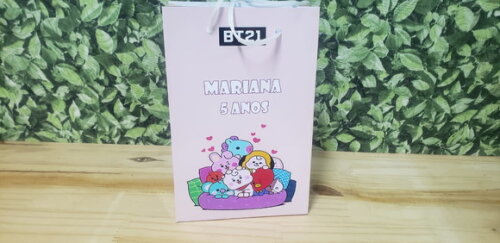 Bt21 Bts Sacola Personalizada Pronta Entrega Lembrancinha