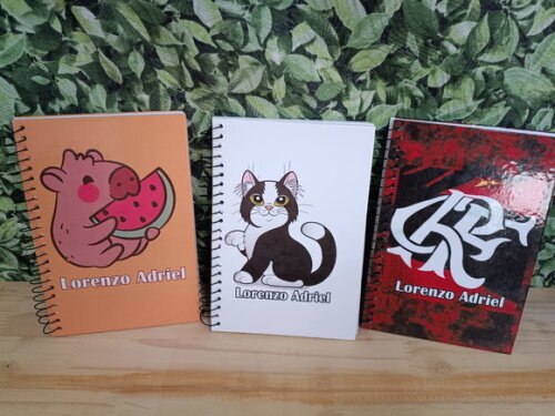 Cadernos 3 Unidades 1/4 Personalizados Tam24x10cm