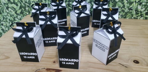 Caixa Milk Preto e Branco Personalizada Pronta Entrega