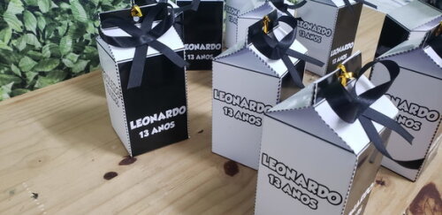 Caixa Milk Preto e Branco Personalizada Pronta Entrega