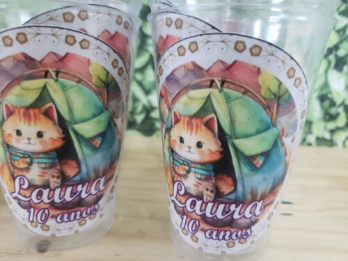Camping Cats Kit Prato Sobremesa e Copo 300 ml
