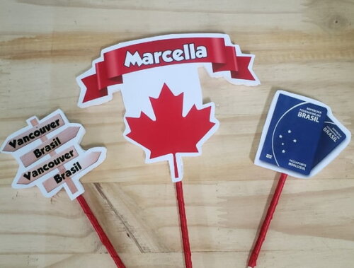 Canadá Topo de Bolo Personalizado Pronta Entrega