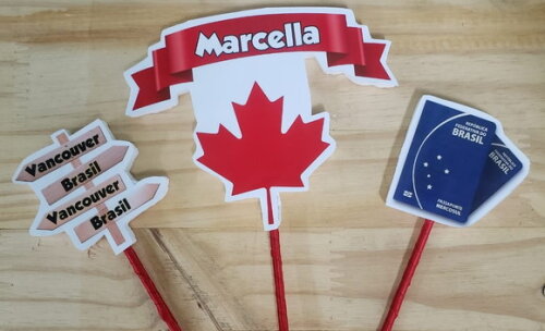 Canadá Topo de Bolo Personalizado Pronta Entrega