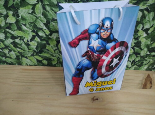 Capitão América Sacola Personalizada Pronta Entrega