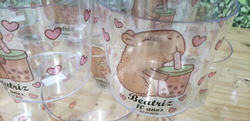 Capivara Lembrancinha Baldinho Acrílico 1,5 L. Personalizado