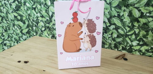 Capivara Sacola Personalizada Pronta Entrega Div Tamanhos