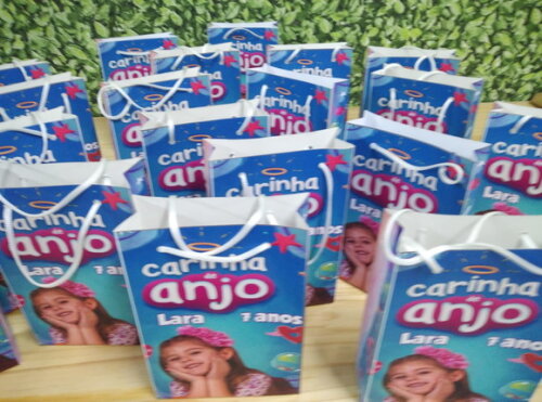 Carinha de Anjo Sacola Personalizada Pronta Entrega