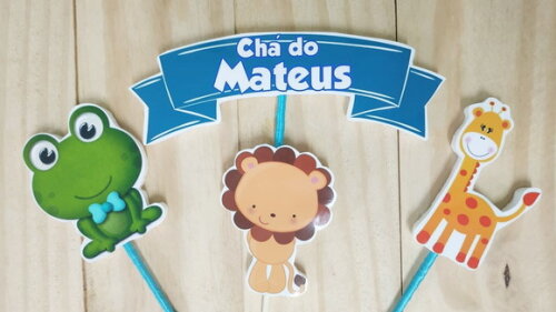 Chá de Bebê Topo de Bolo Personalizado Pronta Entrega