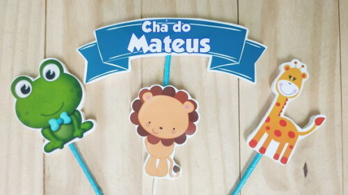 Chá de Bebê Topo de Bolo Personalizado Pronta Entrega