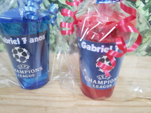 Champions Copo Canudo Personalizado Pronta Entrega