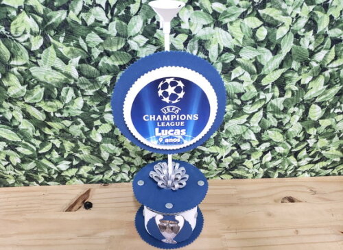 Champions Futebol Centro de Mesa Lembrancinha Personalizado
