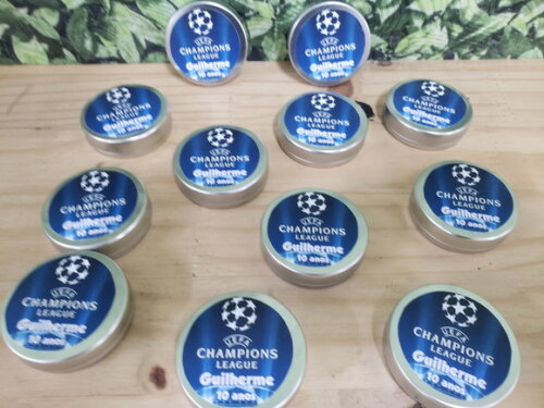 Champions Latinha Lembrancinha Personalizada Pronta Entrega
