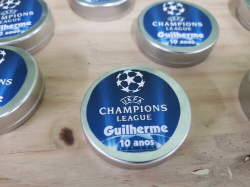 Champions Latinha Lembrancinha Personalizada Pronta Entrega