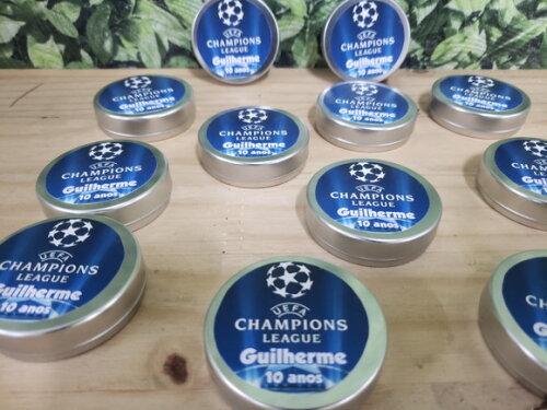 Champions Latinha Lembrancinha Personalizada Pronta Entrega
