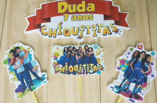 Chiquititas Topo de Bolo Personalizado Pronta Entrega