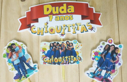Chiquititas Topo de Bolo Personalizado Pronta Entrega