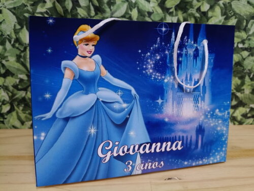 Cinderela Sacola Personalizada Pronta Entrega Tam 22x17x5,5