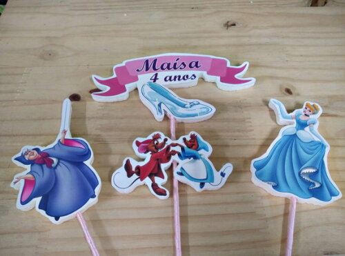 Cinderela Topo de Bolo Personalizado