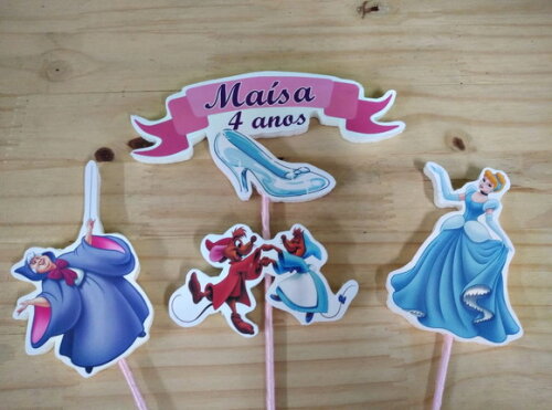Cinderela Topo de Bolo Personalizado