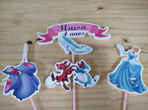Cinderela Topo de Bolo Personalizado