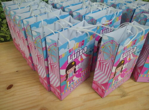 Circo Rosa Sacola Personalizada Pronta Entrega