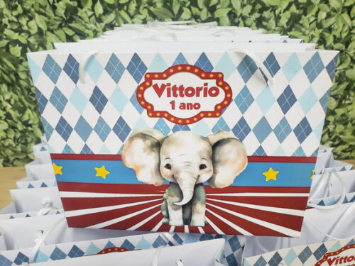 Circo Sacola Personalizada Horizontal Pronta Entrega