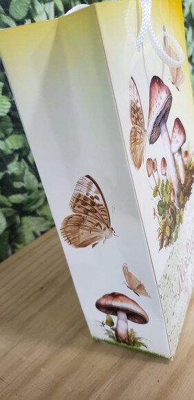 Cogumelos e Borboletas Sacola Personalizada Pronta Entrega
