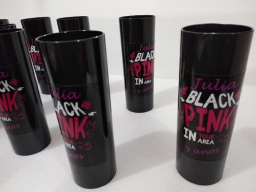 Copo Long Drink Black e Pink Personalizado