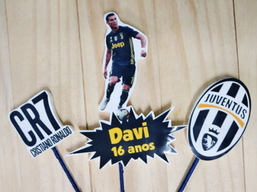 Cristiano Ronaldo Topo de Bolo Personalizado P Entrega