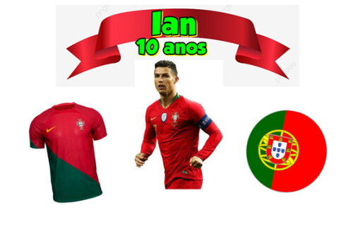 Cristiano Ronaldo Topo de Bolo Personalizado Portugal