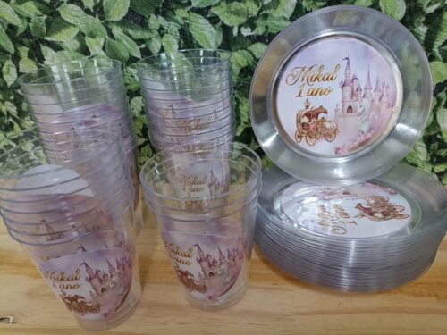 Descartáveis Personalizados Copo 300 ml Prato Sobremesa
