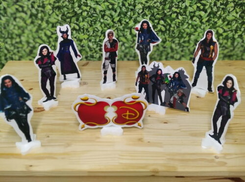 Descendentes Kit de Mesa Displays 9 Peças Pronta Entrega