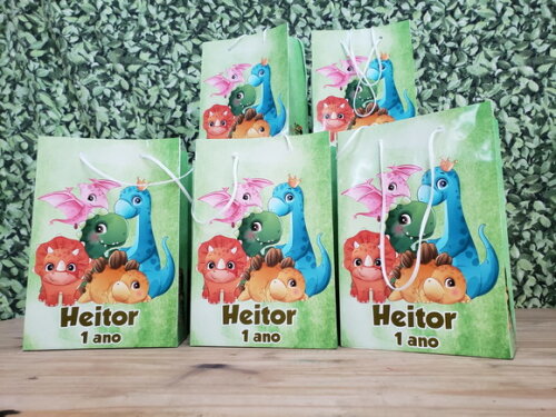 Dinossauro Baby Sacola Personalizada Pronta Entrega