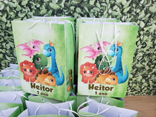 Dinossauro Baby Sacola Personalizada Pronta Entrega